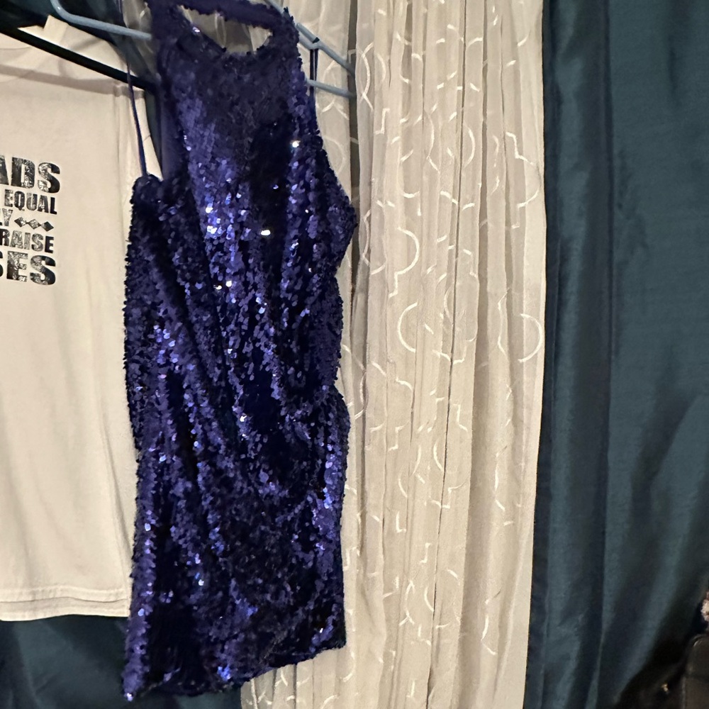 Blondie Nites Deep Blue Sequin Gown